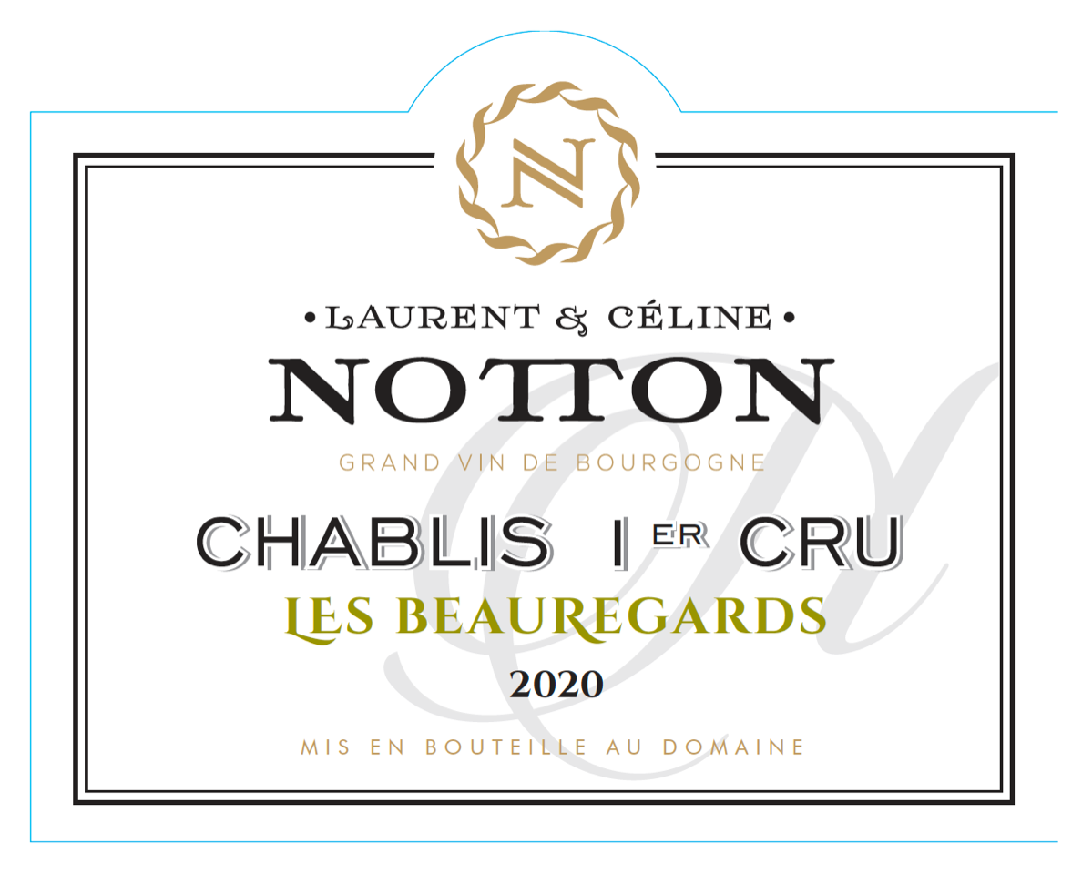 Chablis, Laurent Et Celine Notton Chablis 1 Er Cru Les Beauregards, Chardonnay 2022 - 750/12