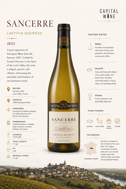 Sancerre, Laetitia Ducroux, Sauvignon Blanc 2025 - 750/12