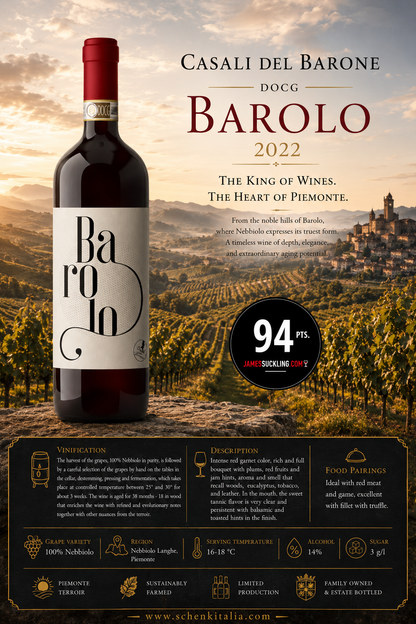 Barolo DOCG Casili del Barone 2022 94pts JS
