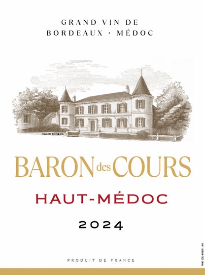 Baron des Cours 2024 Haut Medoc Bordeaux wood case