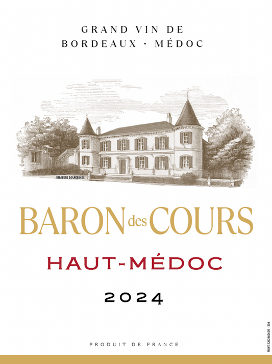 Baron des Cours 2024 Haut Medoc Bordeaux wood case