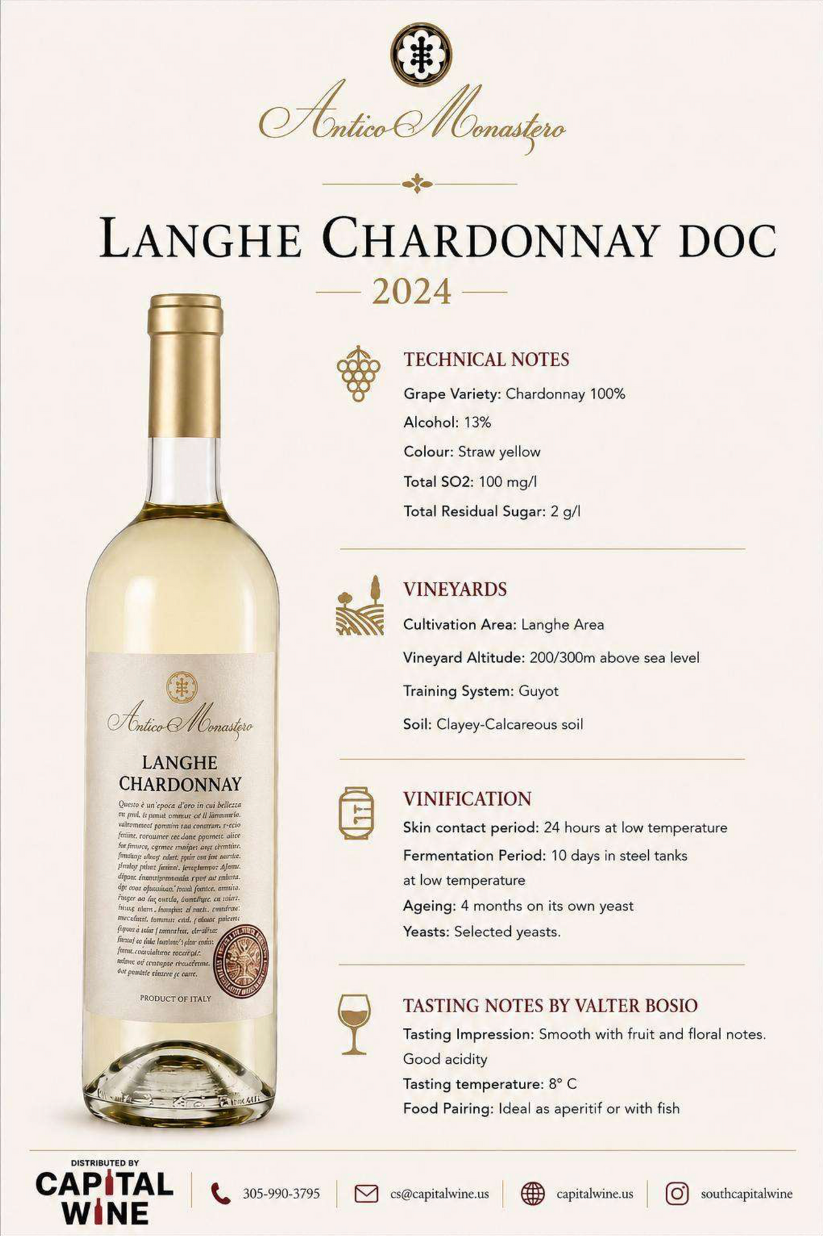Langhe Chardonnay Antico Monastero 2024
