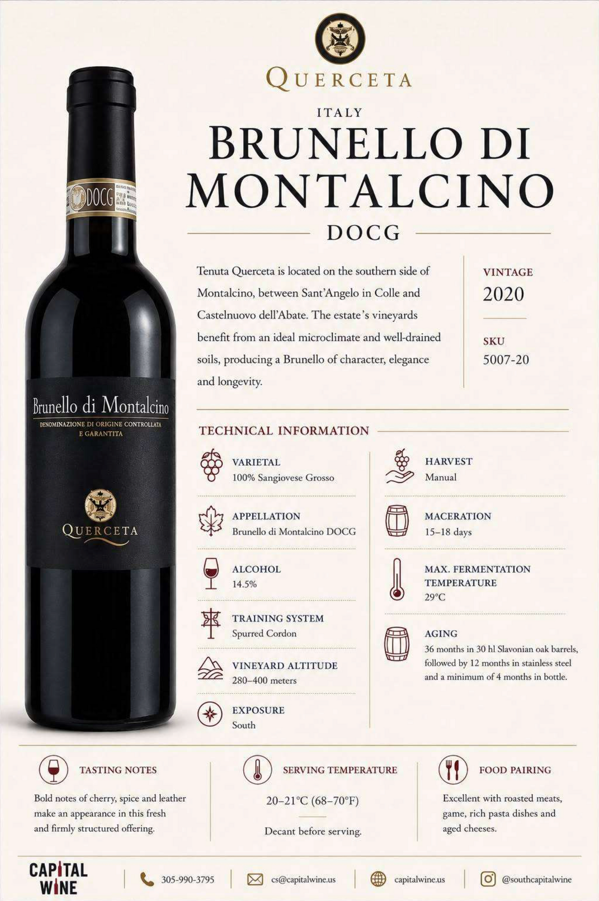 Italy - Brunello di Montalcino Querceta 2021 - 750/12