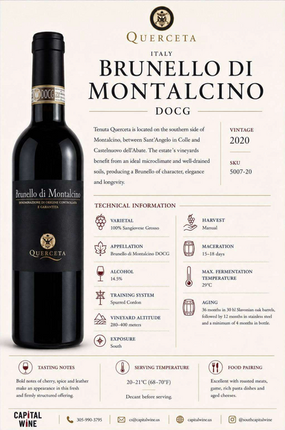 Italy - Brunello di Montalcino Querceta 2021 - 750/12