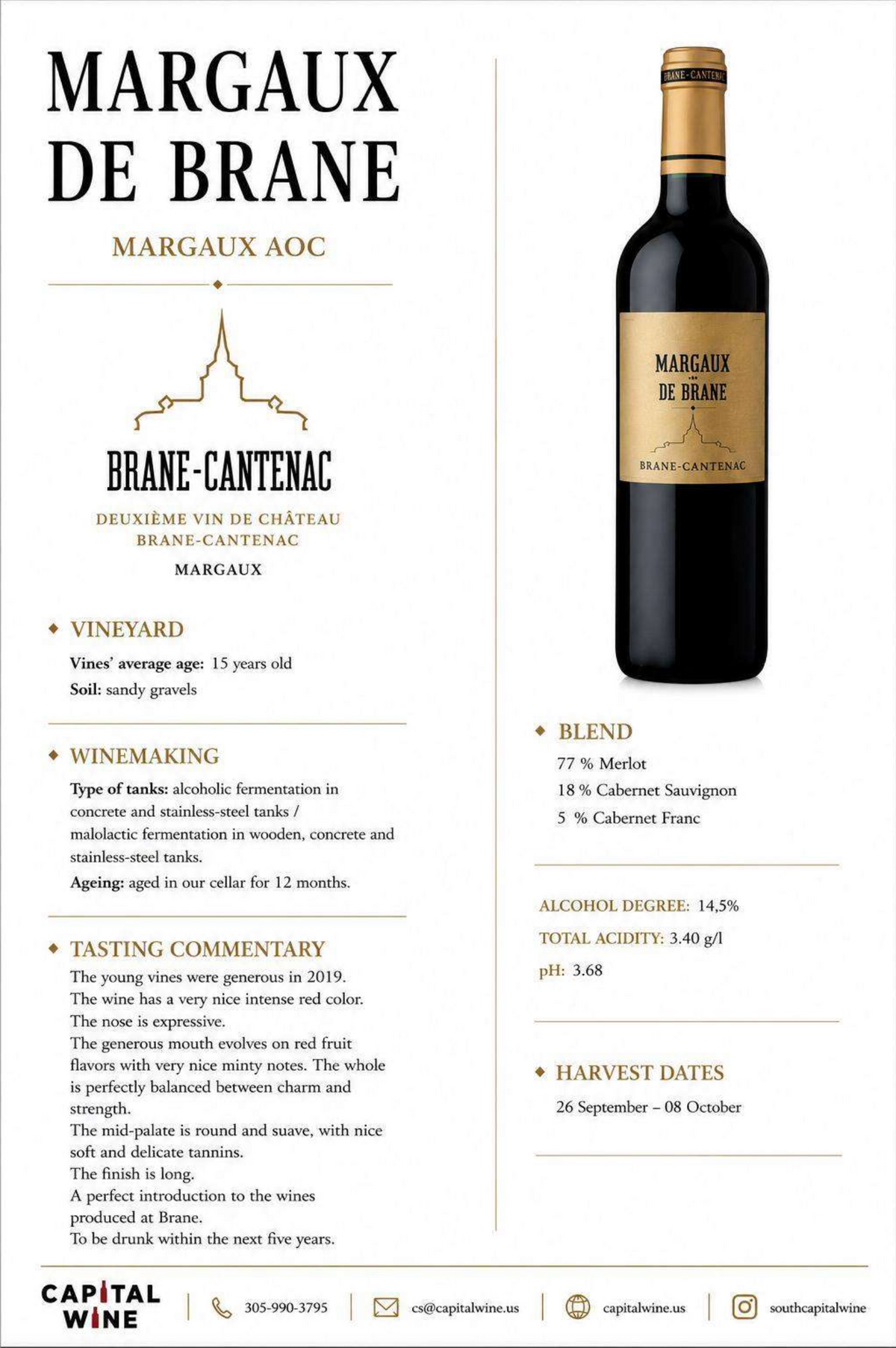 Margaux de  Brane, 2021 - Bordeaux 750/12