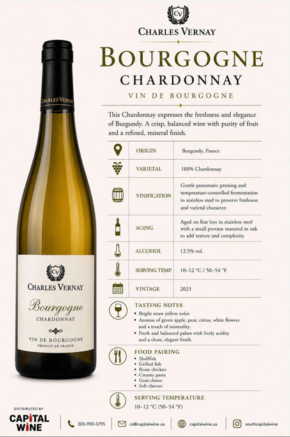 Bourgogne, Charles Vernay, Chardonnay 2023 - 750/12