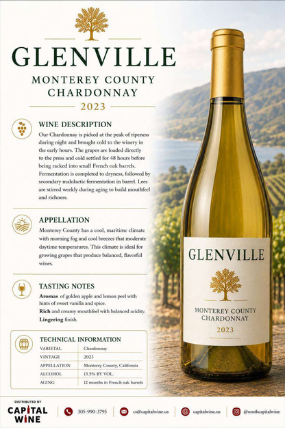 Monterey County, Glenville, Chardonnay 2023 - 750/12