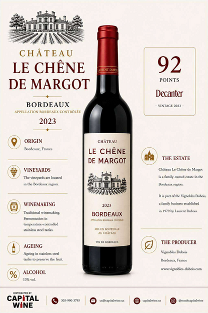 Chateau Le Chene Margot, Bordeaux 2023 92pts Decanter