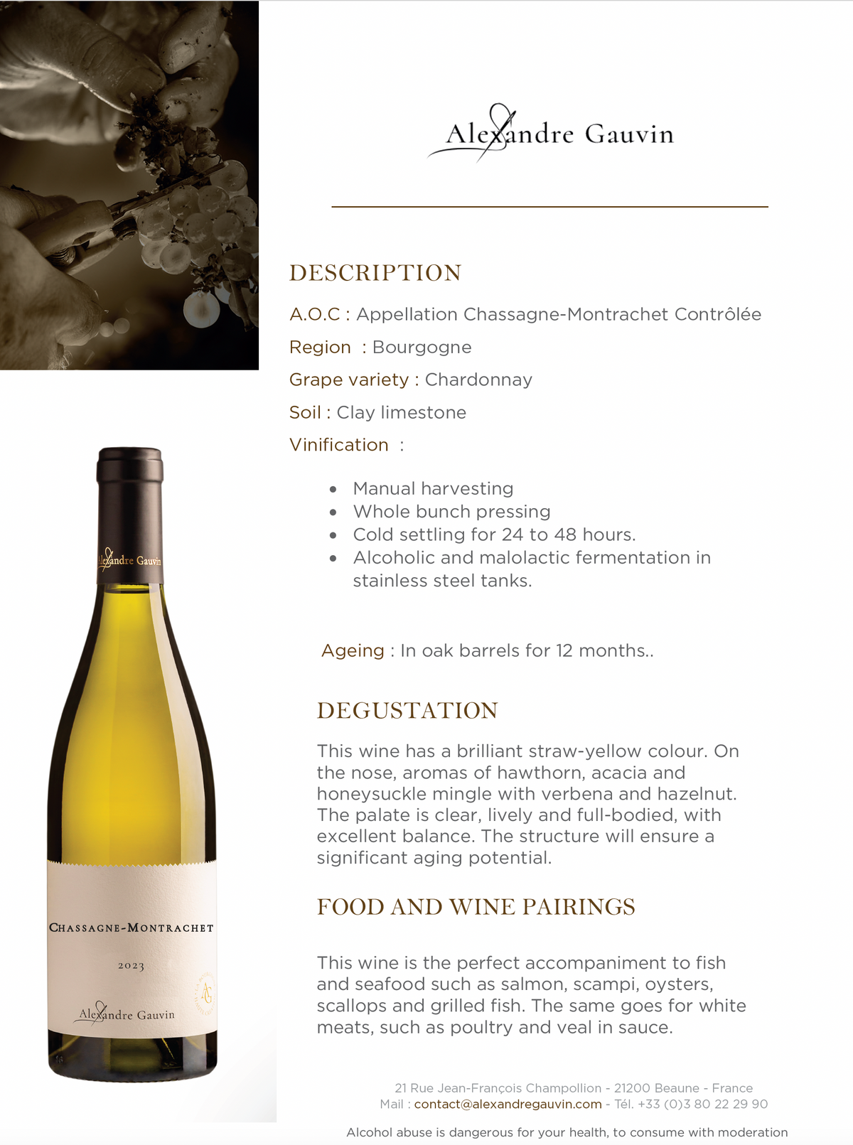 Chassagne Montrachet 2023 Alexandre Gauvin