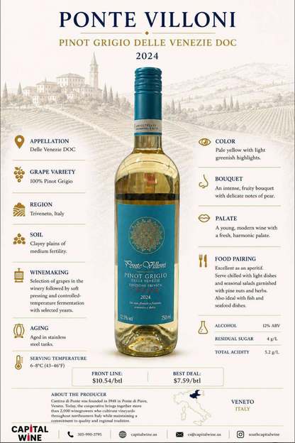 Pinot Grigio Ponte Villoni Della Venezie 2025