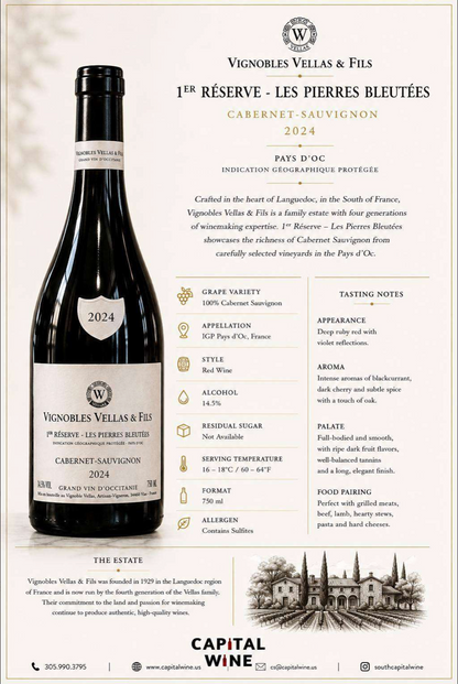 Vignobles Vellas Cabernet Sauvignon 2024, Pays d'Oc