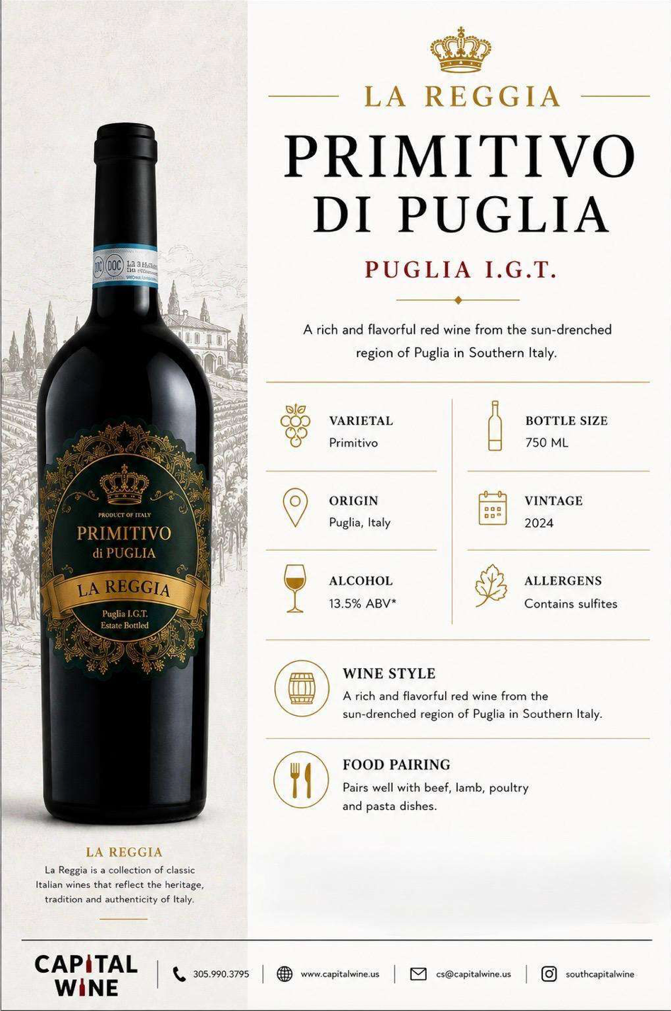 Puglia La Reggia Primitivo 2024 - 750/12