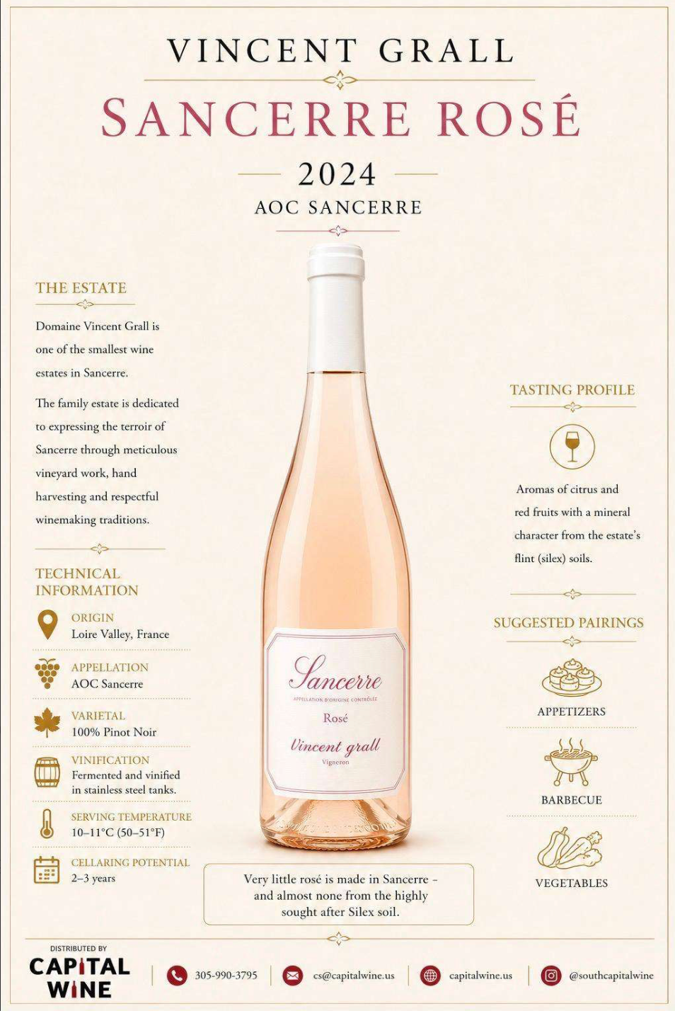 Sancerre Rose Vincent Grall 2024 Loire Valley