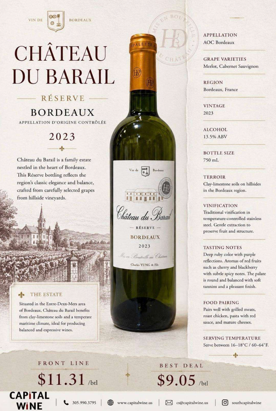 Chateau Du Barail, Sauvignon Blanc 2023 - 750/12