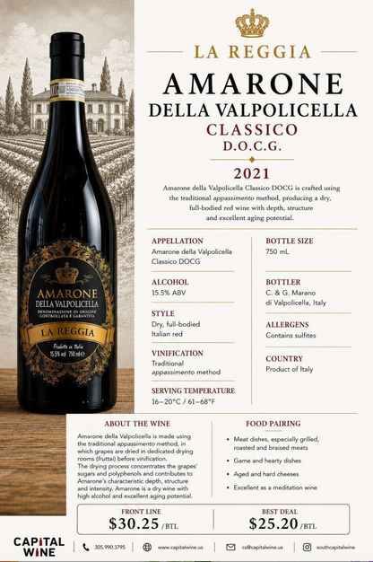 Amarone, La Reggia 2020 - 750/12
