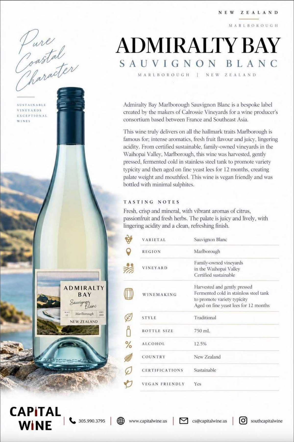 COMING SOON Admiralty Bay 2026 Marlborough Sauvignon Blanc NZ