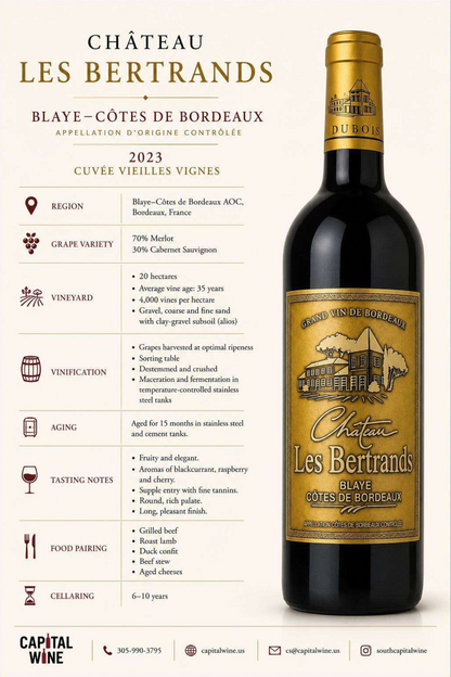Chateau Les Bertrands Blaye Bordeaux old vines 2023