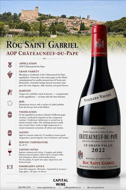Chateauneuf Du Pape, Roc St Gabriel old vine 2022 750ml