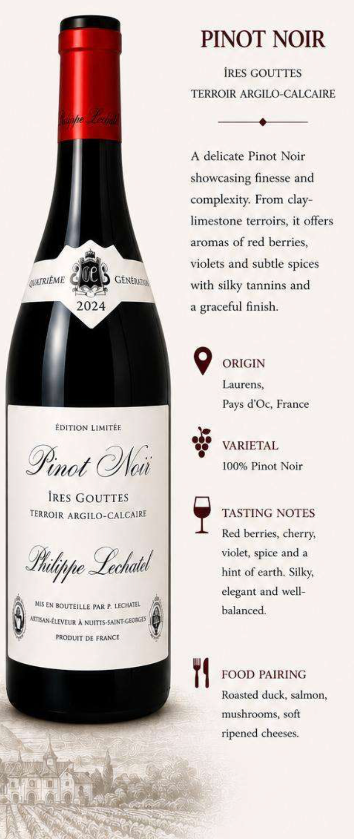 Philippe Lechatel Pinot Noir Pays d'Oc 2024
