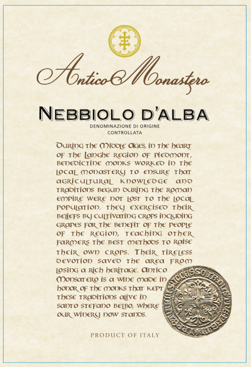 Nebbiolo d'Alba, Antico Monastero 2022 - 750/12